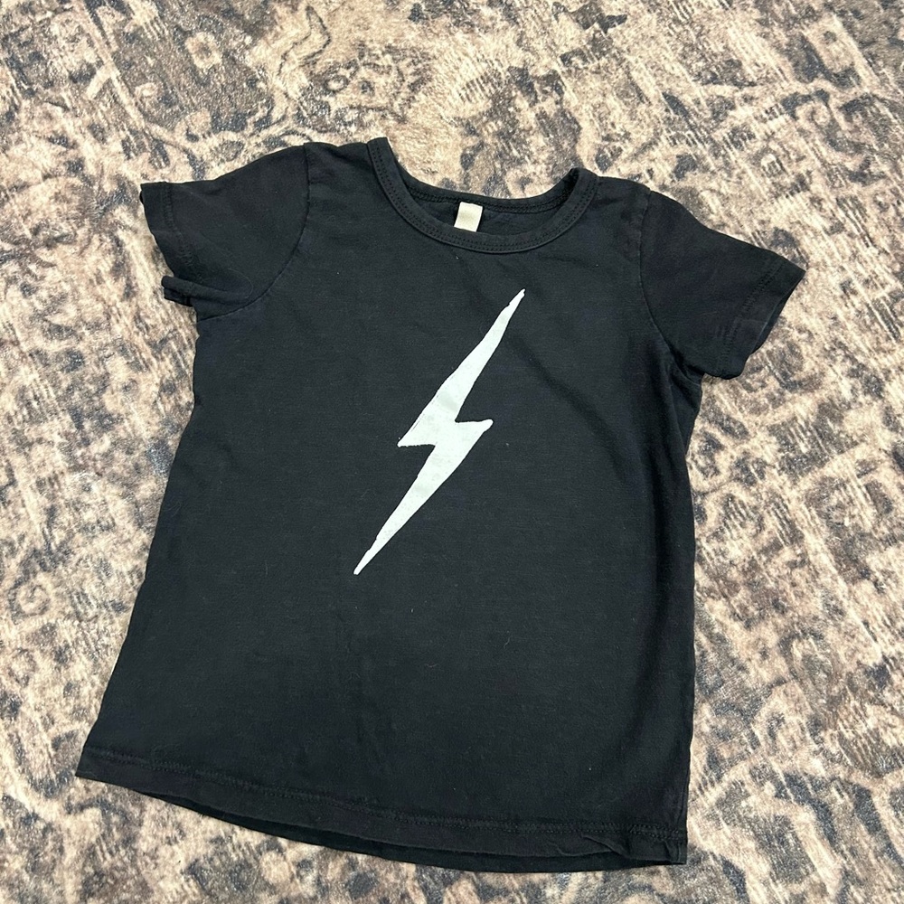 Childhoods Black Lightning Bolt Kids T-Shirt